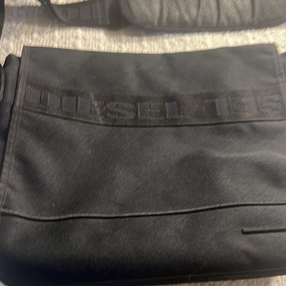 Vintage Y2k Diesel Spare Parts Canvas Messenger Bag size 16”Wide 13” H Black